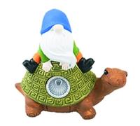 JMS we create smile - Garden Ornaments Gnome Solar Powered Outdoor Statue LED Polyresin Lawn Patio (Gonk on Tortoise)