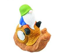 JMS we create smile - Garden Ornaments Gnome Solar Powered Outdoor Statue LED Polyresin Lawn Patio (Gonk on Snail)