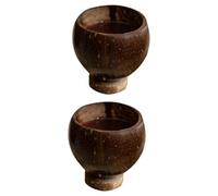 JMS we create smile - Handmade Coconut Shell Shot/Wine Glass Wooden Finish, Natural Rustic Wine Cup, Sustainable & Reusable Coconut Glass for Home, Parties