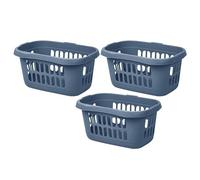 JMS we create smile - High grade Plastic large 60L Hipster Laundry Basket Hamper Clothes Washing Bedding Linen Storage Basket (Navy)