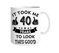 JMS we create smile It Took Me 40 Years to Look This Good White Ceramic Mug Cup Birthday Gifts for Men Women 40th Birthday 10 oz Mug Coffee Tea Drink Microwave Safe Mug