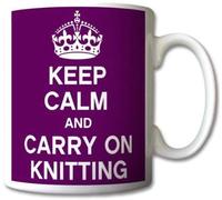 JMS we create smile Keep Calm and Carry On Knitting Mug Cup Gift Retro Home Office