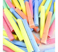 JMS we create smile Kids Jumbo Pavement/Coloured/White Boards, Sidewalk Chalk Chalk Non Toxic-Hopscotch Chalks (100 x Coloured Chalks Sticks for School)