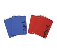 JMS we create smile - Neon/Block Colour Notebooks - Small Spiral Pocket Size Notepads - Wired Cover Memo (4xA6 Size(14.5x10cm) Small Spiral-320 Pages)
