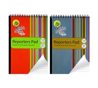 JMS we create smile Notebook 80 GSM Ruled Note Pad 160 Pages Spiral Bound Reporters Pad Wire Bound Top Writing Pad Strips Design Cover For School Office Home - Set of 2 Random Colours