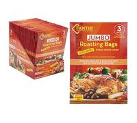 JMS we create smile -Pack Of 12 Bags Large 550mm x 600mm Roasting Bags - Oven And Microwave Safe for Cooking Turkey Meat, Chicken, Fish, Vegetables