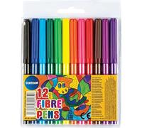 JMS we create smile - Pack of 12 Fine Tip Fibre Pens Vibrant Colours, Smooth & Precise Colouring for Drawing, Sketching, Writing, Art, Bullet, School & Office Supplies