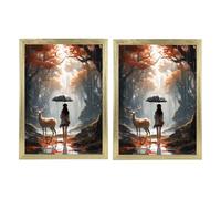 JMS We Create Smile Pack Of 2 Gold A4 Photo Frame With Real Glass Front, Modern Picture & Certificate Frame For Wall Mount Or Tabletop Display, Portrait Or Landscape Poster Document Frame, 21 x 29.7cm