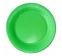 JMS we create smile - Pack of 30 Bright Green Colour Party Paper Plates - Food Serving 9'' Inches Disposable Coloured Paper Plates for Birthday Party/Picnics