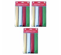 JMS we create smile - (Pack of 300) Christmas Foil Paper Chains of 4 Assorted Shiny Colours for festives, Parties, Event Decoration and Creative Craft - Easy to Use