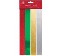 JMS we create smile Pack of 320 Metallic Shiny Peel and Seal Christmas Festive Paper Chains for Decoration