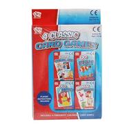 JMS we create smile Pack of 4 - Decks of Classic Traditional Plastic Coated Playing Card Happy Families Go Fish Old Maid Animal-Snap Easy To Shuffle Cards