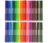 JMS we create smile Pack of 50,Fine Tip Fibre Colouring Pens Assorted Colour Marker Pens for Professional Fine Art, Adult Colouring Book, Craft