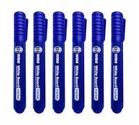 JMS we create smile (Pack of 6) Blue Whiteboard Markers Dry Erase Marker Pens Dry Wipe Whiteboard Pens Bullet Tip Non Toxic Low Odour for Writing on Whiteboard Flipcharts Planners Glass