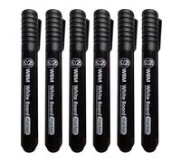 JMS we create smile (Pack of 6) Markers Thick Bullet Tip Pens Dry Wipe Whiteboard Pens Quick Drying Smear proof Pens Non Toxic Low Odour Plastic Glass Wood Metal (Whiteboard Markers, Black)