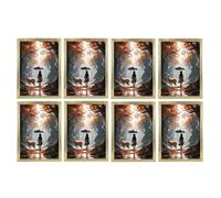 JMS we create smile Pack Of 8 - Gold A4 Picture Frames With Glass Front - Modern Photo, Certificate & Poster Display Frame For Wall Hanging Or Tabletop Stand, Home Office Décor, Portrait Landscape