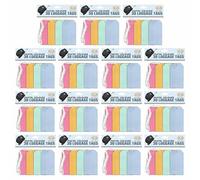 JMS We Create Smile Pastel Luggage Tags with String - Blank Paper Travel Tags for Suitcases, Bags & Storage Boxes, Strong Hanging Name Labels 65 x 120mm (15)