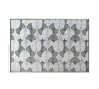 JMS we create smile Patio Garden Mat Large Indoor Outdoor Rug Flatweave Pet Friendly Rug PP Washable Weatherproof Waterproof 180 x 120 cm Decking Mat (Circle)