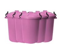 JMS we create smile PINK 50 Litre 50L Extra Large Heavy Duty Plastic Bin Dustbin Storage Unit with Locking Lid for Home Garden Rubbish Waste Animal Feed (5)