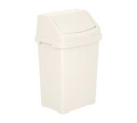 JMS we create smile Plastic Dustbin Waste Bin Swing Lid/Flap Lid Trash Can Rubbish Waste Storage Animal Feed - Made in UK (50 Litre, Soft Cream)