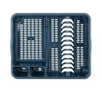 JMS we create smile Plastic Large Dish Drainer Utensils Rack Kitchen Organiser Cutlery Tray Large Dry Rack Tray| Plate Holder | Home/Kitchen Accessories (Navy)