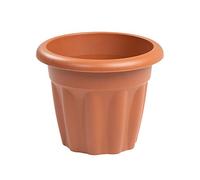 JMS we create smile Plastic Round Planter Indoor/Outdoor Plant Pot Lightweight & Weather Resistant Garden Planters Plant Herb Flower Nursery Pot Gardening (25 CM, TERRACOTTA)