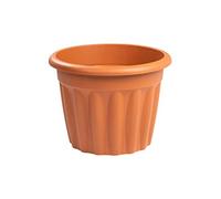 JMS we create smile Plastic Round Planter Plant Pot Lightweight Weather Resistant Garden Planters Plant Herb Flower Nursery Pot Gardening (40 CM, TERRACOTTA)