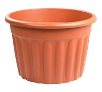 JMS we create smile Plastic Round Planter Plant Pot Lightweight Weather Resistant Garden Planters Plant Herb Flower Nursery Pot Gardening (60 CM, TERRACOTTA)
