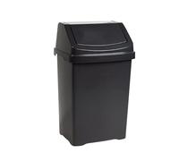 JMS we create smile - Plastic Swing Bin Waste Recycle Dustbins Kitchen, Bathroom, Home Rubbish Trash Refused Bins (Midnight, 50L Swing Top Bin)