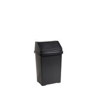 JMS we create smile Plastic Upcycled 8L Swing Bin Waste Recycling Dustbins Kitchen Bathroom Rubbish Trash Refused Bins (Midnight Grey/Dark Greyk)