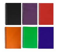 JMS we create smile - Premium A5 Wirebound Notebooks 6 Pack - Hard Cardboard Cover Spiral Notepads with 140 Lined Pages for Study, Planning & Journaling (Mixed Pack)
