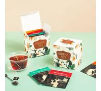 JMS We Create Smile Serene Sips Luxury Tea Gift Set - 10 Assorted Pyramid Tea Bags - Herbal, Green & Black Tea Variety Box for Relaxation, Wellness, Self-Care & Perfect Present for Tea Lovers