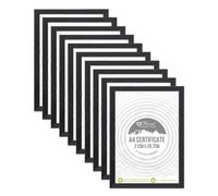 JMS we create smile Set of 10 - A4 Black Certificate Frames Glass Front Photo Picture Frames 21CM x 29.7CM Wall Hanging and Tabletop Portrait Landscape Frame for Home Office Wall Decor