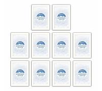 JMS we create smile - Set of 10 - A4 Picture Photo Frame Glass Front Certificate Frame 21 x 29.7CM - Wall Mountable or Tabletop Portrait Landscape Frames for Home Office Classic Wall Decor (White)
