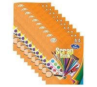 JMS we create smile - Set of 10 x A4 Staple Bound Scrapbooks 5 Assorted Colours Sheets Scrapbooking Activity Scrapbook Photo Album for Children Kids & Adult