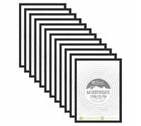 JMS we create smile Set of 12 - Black A4 Picture Frame Styrene A4 Photo Frames for Desk or Wall Display of Documents, Certificates, Posters