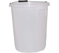 JMS we create smile (Set Of 2) 25L White Plastic Bucket with Strong Metal Handle | Heavy Duty | Multi-Functional Storage Solution - Ideal for Home, Garden & Workshop.