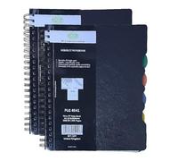 JMS we create smile - SET OF 2 | A4 Notebook | 4 Tabs Subject Divider for Organisation | Twin Wire Bound, Lined Paper, Title Margin | 300 Pages - 68 GSM Paper | Poly Cover Coated with Rounded Corner.