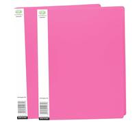 JMS we create smile - Set of 2 - A4 Pink Display File, 20 Transparent Pockets Display Book, Presentation Folder with Plastic Pockets Certificate Folder - 40 View Pages (Pink)