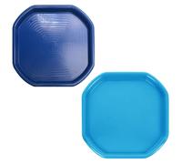 JMS we create smile (Set of 2) Small Colour Plastic Mixing Tray Sand Water Play Builder Equipment Sand Pool Pit Beach Tuff Tray for Toddlers Messy Play Tray - Made in UK 70x70 CM (BLUE + SKY BLUE)