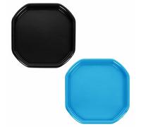 JMS we create smile - (Set of 2) Small Plastic Mixing Truff Tray | Sand Water Play Equipment | Pool Pit Tray | Water Game & Garden Beach Tuff Tray. (Black + Sky blue)