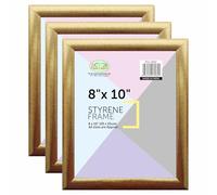 JMS we create smile - Set of 3-8" x 10" with Styrene Front 20 x 25cm | Wall & Tabletop Display | Portrait Frames for Vintage Style Home Wall Decor