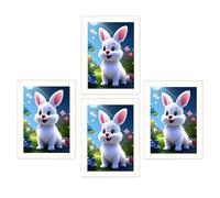 JMS we create smile - (Set of 4 A4 White picture frame - With Front Glass Photo Frame - Certificate Frame / 21 x 29.7cm For Home, Office Wall Mountable or Tabletop