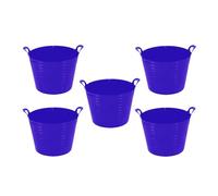 JMS we create smile - (Set of 5) - 26 Litre Flexi Tub With Handle for Home Garden Colour Storage Animal feed Polyethylene Flexi Tub - MADE IN U.K- (Purple, 26 L)