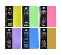 JMS we create smile - SET OF 6 | A4 Subject Notebooks | Premium Spiral Notebooks Twin Wire Poly Cover | 140 Pages | 68GSM Paper, 9 mm Ruled Feint | Durable Nylon Coated Cover.