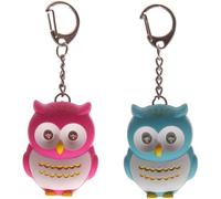 JMS we create smile Set of Pink & Blue Hooting Owl Novelty Kerying