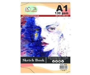 JMS we create smile - Spiral Bound Sketch Pad | White Cartridge Paper Sketchpad for Artists - Ideal for The Studio, School Or at Home (A1)