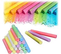 JMS we create smile Stationery Sticks Sidewalk Chalks Chunky Smooth Texture For Small Hands Blackboard Drawing Pub Art Patio Pavement Writing Supplies (Colour Chalk (100 Pcs))