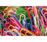 JMS we create smile - Super Large Paper Clips Vinyl Coated, Pack of 100, Assorted Colour Jumbo Paper Clip Holder, Multicoloured for Files, Papers, Office Supply