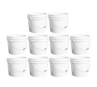 JMS We Create Smile Value Pack Of 10-16L White Plasterers Buckets Durable Builders Pails Food Grade Plastic With Metal Handle BPA Free Mixing Tub for Plaster, Cement, Paint, Mortar & Construction